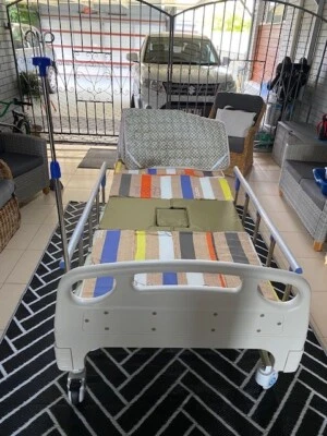 hospital bed ,unpacked and assembled, new, very versatile IV and toileting ready - image 1 of 4