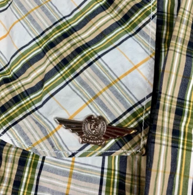 VTG Rocawear Men's Size 3XL Long Sleeve Button Down Shirt Gold Green White Plaid - Image 1 of 4