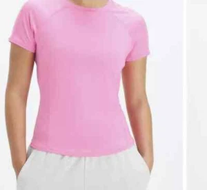 Fabletics Phoenix Lite Short Sleeve Pink Top Women's LARGE - Picture 1 of 11