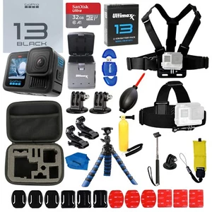 GoPro HERO 13 HERO13 nero 27 megapixel action camera + pacchetto EXT BATT 32 GB - Foto 1 di 3