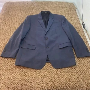 Jos. A. Blazer Bank Para Hombre 48 Largo Azul 100% Lana Ajuste A Medida Pecho Único - Imagen 1 de 7