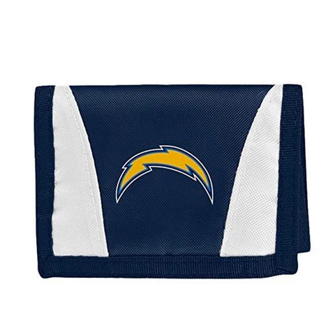 New Licensed Football Los Angeles  Chargers Wallet Nylon Tri-Fold Chamber Wallet Cover