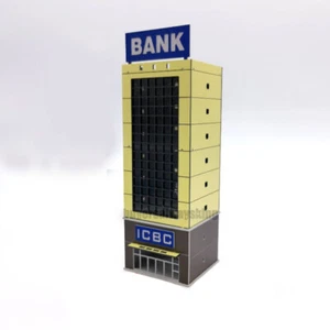 1/160 N Scale Buildings Bank Tower Road Model Railroads 18cm Yellow House - Picture 1 of 2