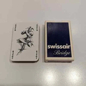 Swissair Vintage Airline Deck of Cards, Bridge Dark Blue & White - Picture 1 of 8