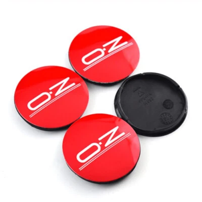 4x 55mm OZ Racing Felgendeckel Nabendeckel Nabenkappen Aluminium Rot M582 - Bild 1 von 3