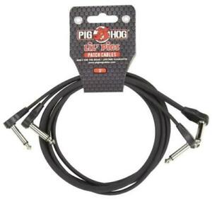 ( 4 Cables)  Pig Hog PHLSK3BK Black Low Profile Patch Cables , 3 ft.