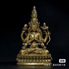 10'' Bronze Gold Gild Buddhism Thousand-Arm Guanyin Bodhisattva Statue