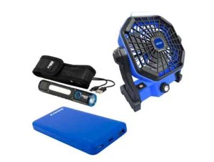 Kings 2in1 Rechargeable LED Light/Fan + Blue Power Bank 10000mAh + Lithium Torch - Picture 1 of 12
