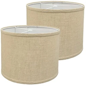 lampshades Set of 2 Drum Lamp Shades Set of 2 Lamp Shades for Table Lamps Eas... - Picture 1 of 9