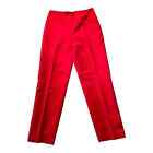 ANN TAYLOR Red Silk Taffeta Pant Straight Leg Pintuck Side Zipper Closure 6 EUC 