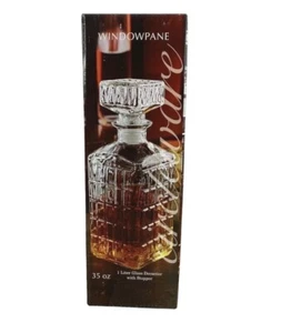 Windowpane - 1 Liter Glass Decanter with Stopper - 35oz - Brand New - Picture 1 of 1