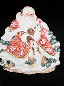 VTG  1996 Fitz & Floyd Classics "Father Noel" Santa Canape Plate - Wall Hanging - Picture 1 of 6