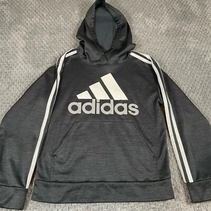 Adidas Boys Hoodie Size Small 8 Black Polyester Athleisure Sweatshirt Basketball - Picture 1 of 6