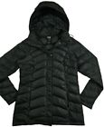 HOT Women's THE NORTH FACE 600 DOWN HOODED PUFFER MID-LENGTH BLACK COAT Jacket M