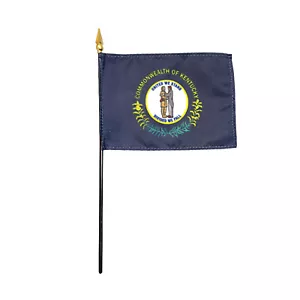 Kentucky KY State Poliéster Miniatura Mesa Escritorio Bandera 4" X 6" (Paquete de 12) - Imagen 1 de 3