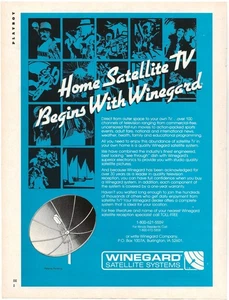 Vintage Print Ad Wineguard Home Satellite TV Systems - Jan 1985 - Picture 1 of 5
