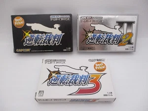 GBA Gyakuten Saiban 1 2 3 3Games Set w/ Box Japan import Gameboy Advance CAPCOM - Picture 1 of 13