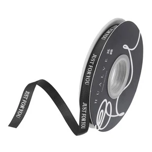 3/8 Inch 50 Yard Personalized Satin Ribbon Black Printed Just for You - Picture 1 of 7