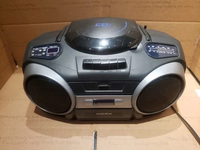 2000 Audiovox AM/FM PORTÁTIL CD cassete player estéreo preto BOOMBOX CD1895 - Imagem 1 de 4