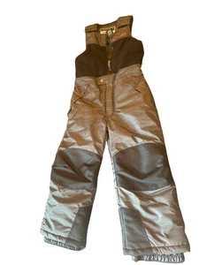 Snozu Kids Insulated Snow Bib Overalls Size 6 Black & Gray Winter - Picture 1 of 10