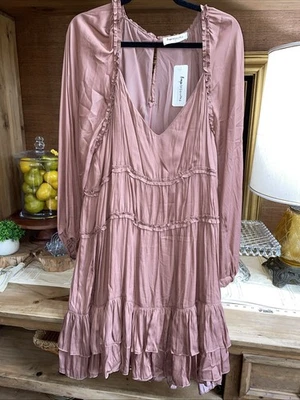 Vestido Impressions atrapado aplastante volantes en capas para mujer 3X color rosa NUEVO @1656 Foto 1 de 4