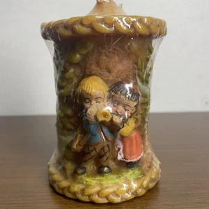 Vintage Gunter Kerzen Boy & Girl w/ Musical Instruments 4' Candle Walldurn - Picture 1 of 9
