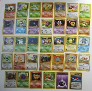 Vintage Pokemon Game Cards Lot Of 34 Different Fossil Jungle UNUSED 1999 Wizards - Picture 1 of 8