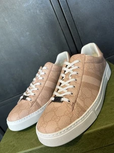Sneakers Gucci donna beige monogramma Supreme GG Ace taglia 8.5UK/EU41.5 - Foto 1 di 12