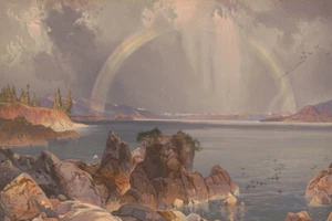 Impresión de arte giclee de Yellowstone Lake por Thomas Moran Western Museum envío gratis - Imagen 1 de 3
