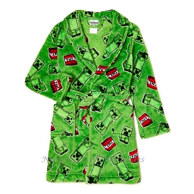NWT Minecraft Robe Size 6 8 10 12 Boy Bathrobe Pajama Creeper Small Medium Large - Image 1 of 3