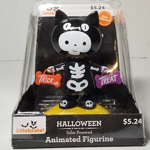 Modo di Celebrare Halloween Scheletro Gatto Bobblehead Figura Animata Energia Solare - Foto 1 di 8