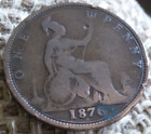1876H Victorian One Penny Coin Queen Victoria Vc1076 ] ## ;;