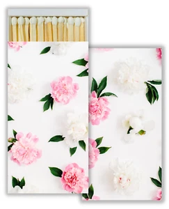 Peonies Large Decorative Candle and Fireplace Wooden Matches - One Box (1) - Picture 1 of 3