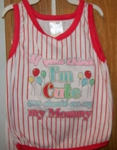 WCK 24 Monate If You Think I'm Cute You Should See My Mommy 2 Stück rot gestreift - Bild 1 von 5