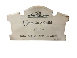 Salvaged Wood Handmade Sign With Christmas Theme Verse And Manger 34” x 20.5” - Picture 1 of 2