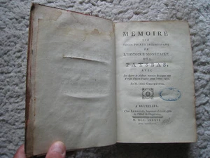RARE E.O MEMOIRE POINTS INTERESSANTS HISTOIRE MONETAIRE PAYS BAS GRAVURES 1786 - Afbeelding 1 van 19