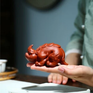 handmade craft yixing zisha red clay tea pet mascot wealty bring decoration new - Picture 1 of 11