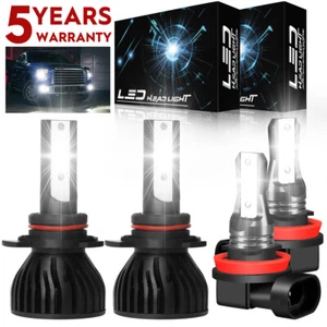 For Toyota RAV4 2016-2018 6000K 4pc LED Headlights + Fog Lights Bulbs Combo P4C - Picture 1 of 16