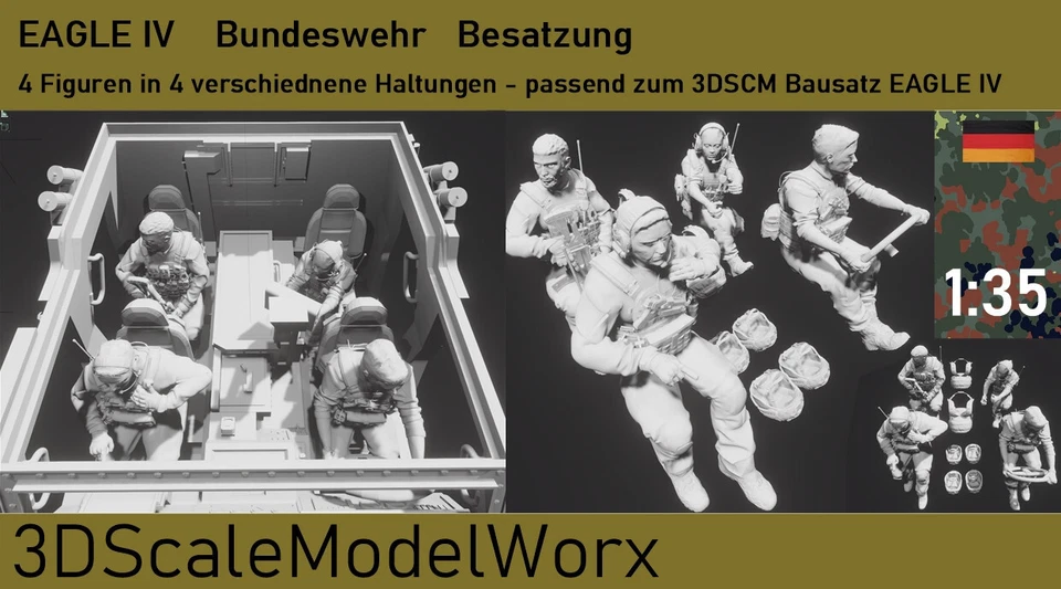 3DSCALEMODELWORX Bundeswehr EAGLE IV Besatzung - 1:35 - 4 Figuren