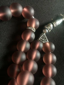 Rosary Cat's Eye 33 Prayer Misbaha Islamic Plastic Agate Stone Rosary 61g 27cm - Picture 1 of 12