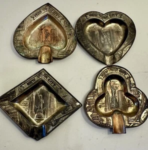 VTG New York City Souvenir Individual Ashtrays Card Suits - Picture 1 of 21