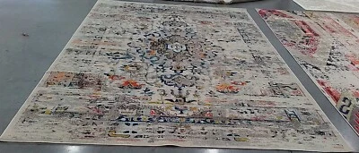 CREAM / BLUE 9'-0" x 12'-0" Back Stain Rug, Reduced Price 1172760901 MAD474B-9 - Image 1 of 4