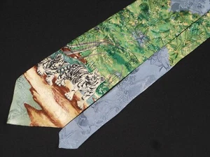 Vintage Endangered Species made in USA colorful all silk tie. #939-7G - Picture 1 of 6