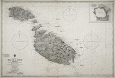 Nautical Chart "Malta & Gozo Islands" British Admiralty, 1954