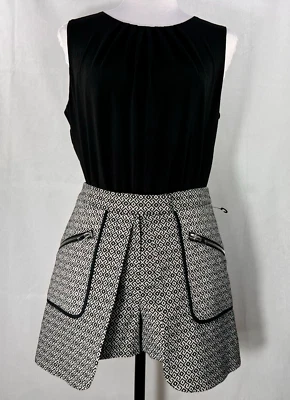 Falda corta Intermix para damas talla S mezcla de algodón negra blanca 4 bolsillos cierre de cremallera nueva con etiquetas Foto 1 de 4