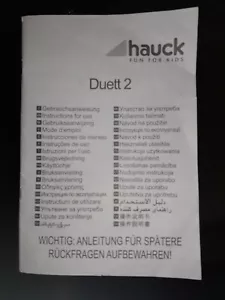 Manual de instrucciones para sillón tándem Hauck Duett 2 (USADO) - Imagen 1 de 2