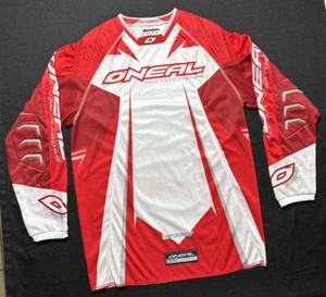 O'Neal Men's Red & White Motocross Jersey with Padded Elbows - Size M - Picture 1 of 8