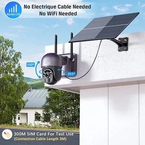 XEGA 3G/4G LTE Caméra Surveillance Solaire avec 20W Panneau Solaire 2K Caméra - Imagen 1 de 12