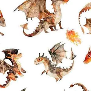 Quilting Patchwork Sewing Fabric Dragon Dreams Light 50x55cm FQ - Foto 1 di 5