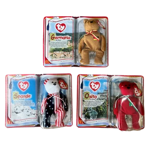 McDonald's Ty Beanie Baby International Bears Trio - Osito, Germania, Spangle - Picture 1 of 5